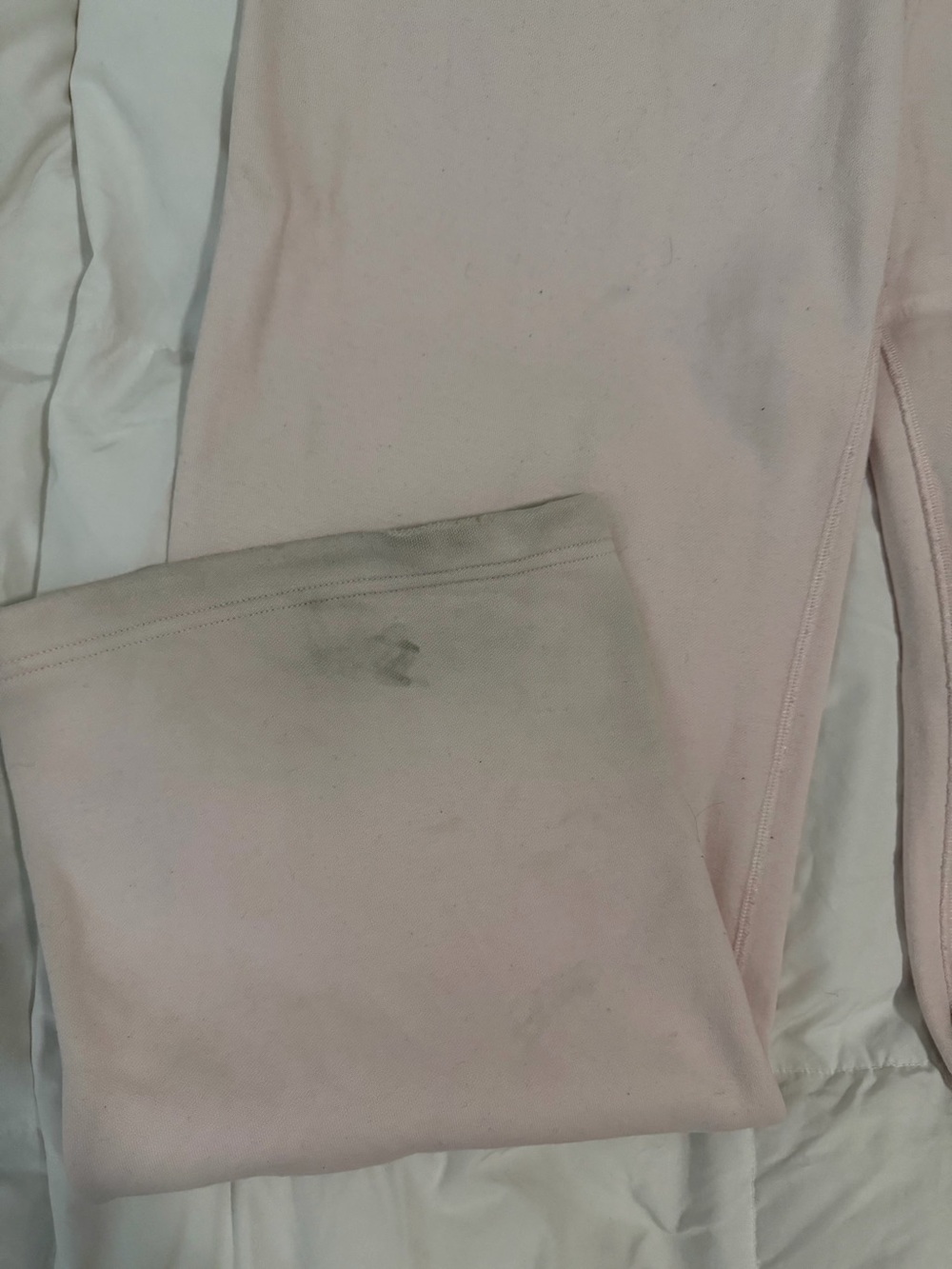 Skims Barely Pink Cotton Fleece Classic Straight Leg Pants - Size XS